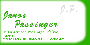janos passinger business card
